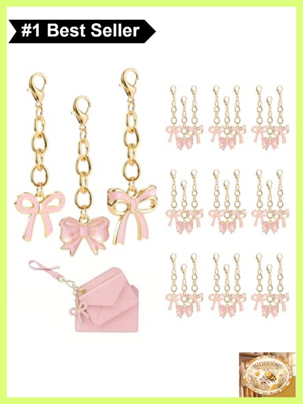 30 Pcs Bow Keychains Alloy Lobster Clasp Party Favors